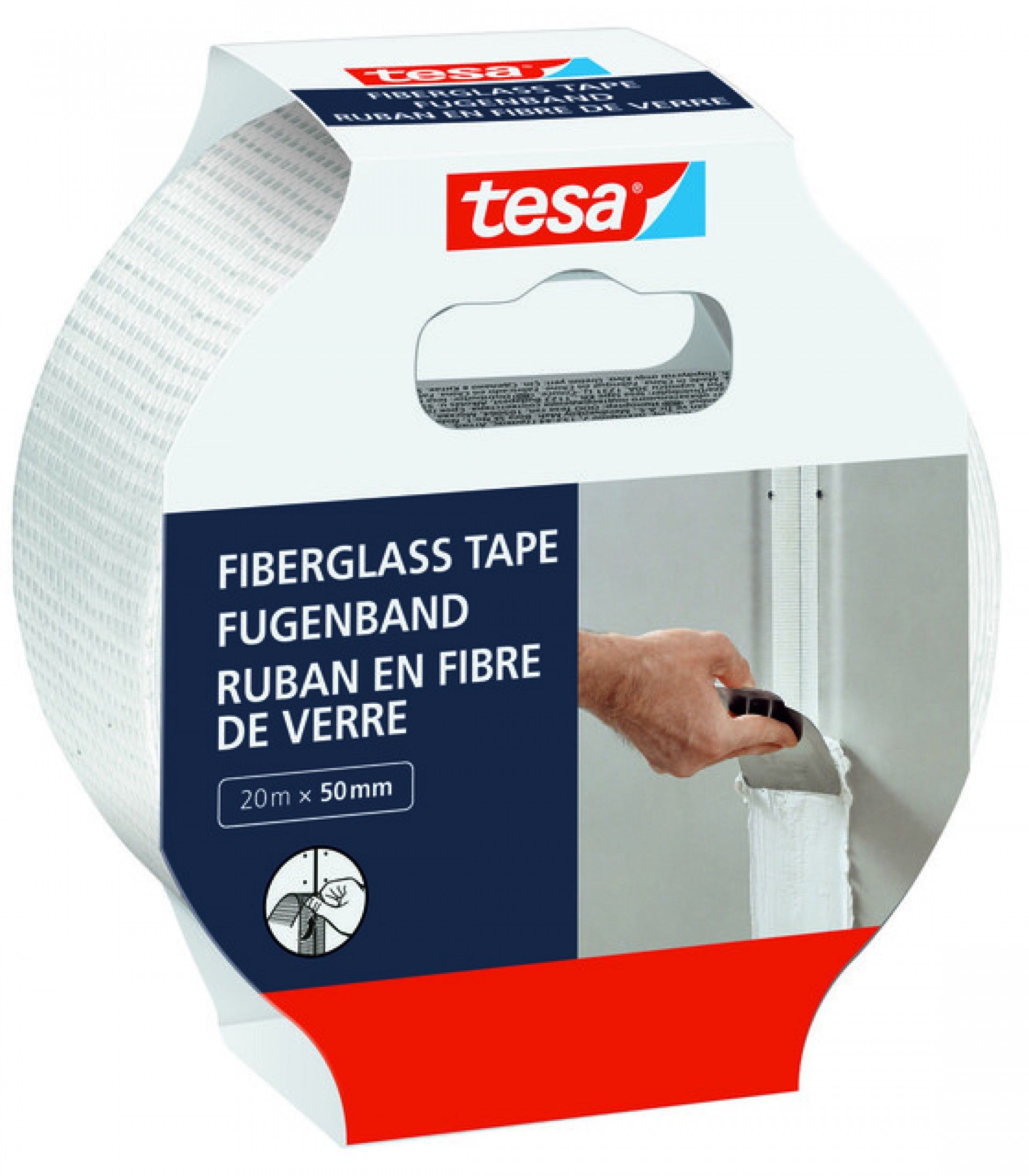 Fita Adesiva Fiberglass tape (malha fibra de vidro) 20m x 50mm