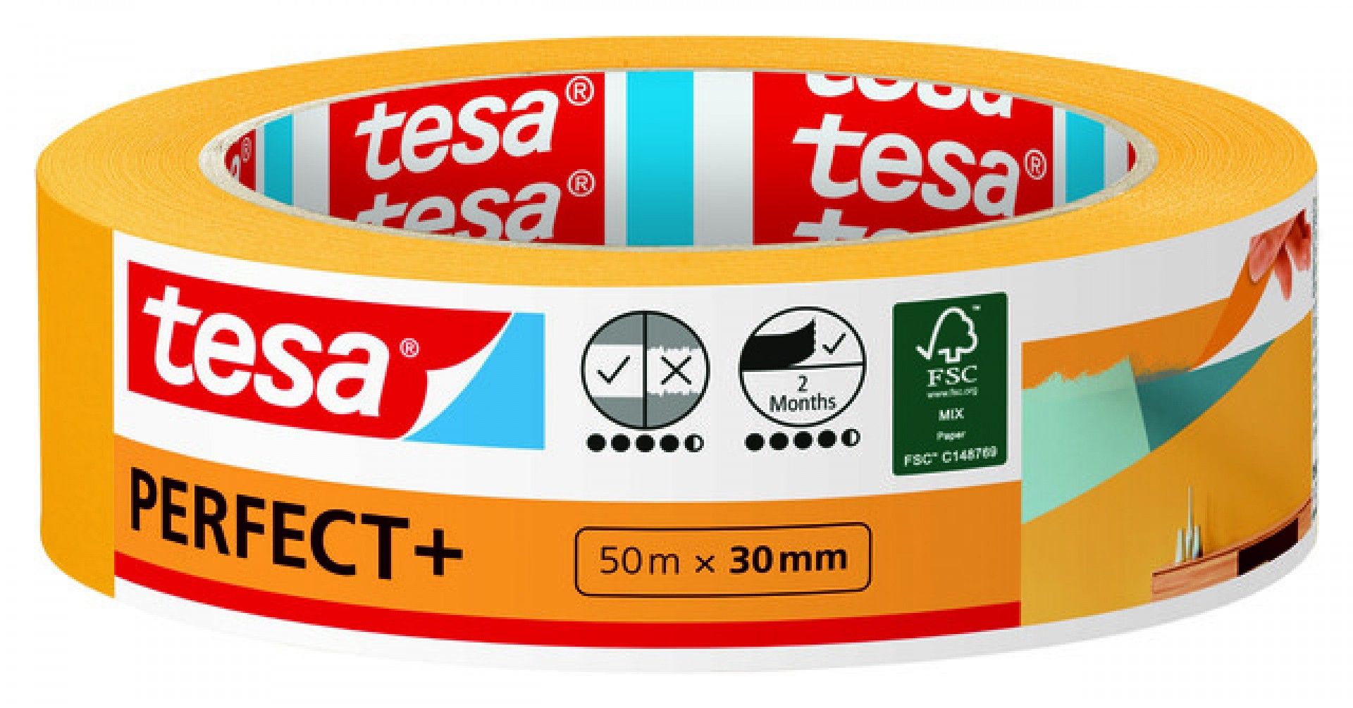 Fita de Pintura Lisa Perfect+ 50m x 30mm