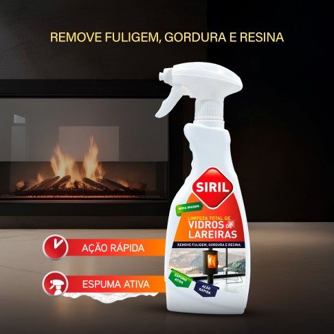 Limpa Vidros de lareiras e recuperador calor Siril 500ml