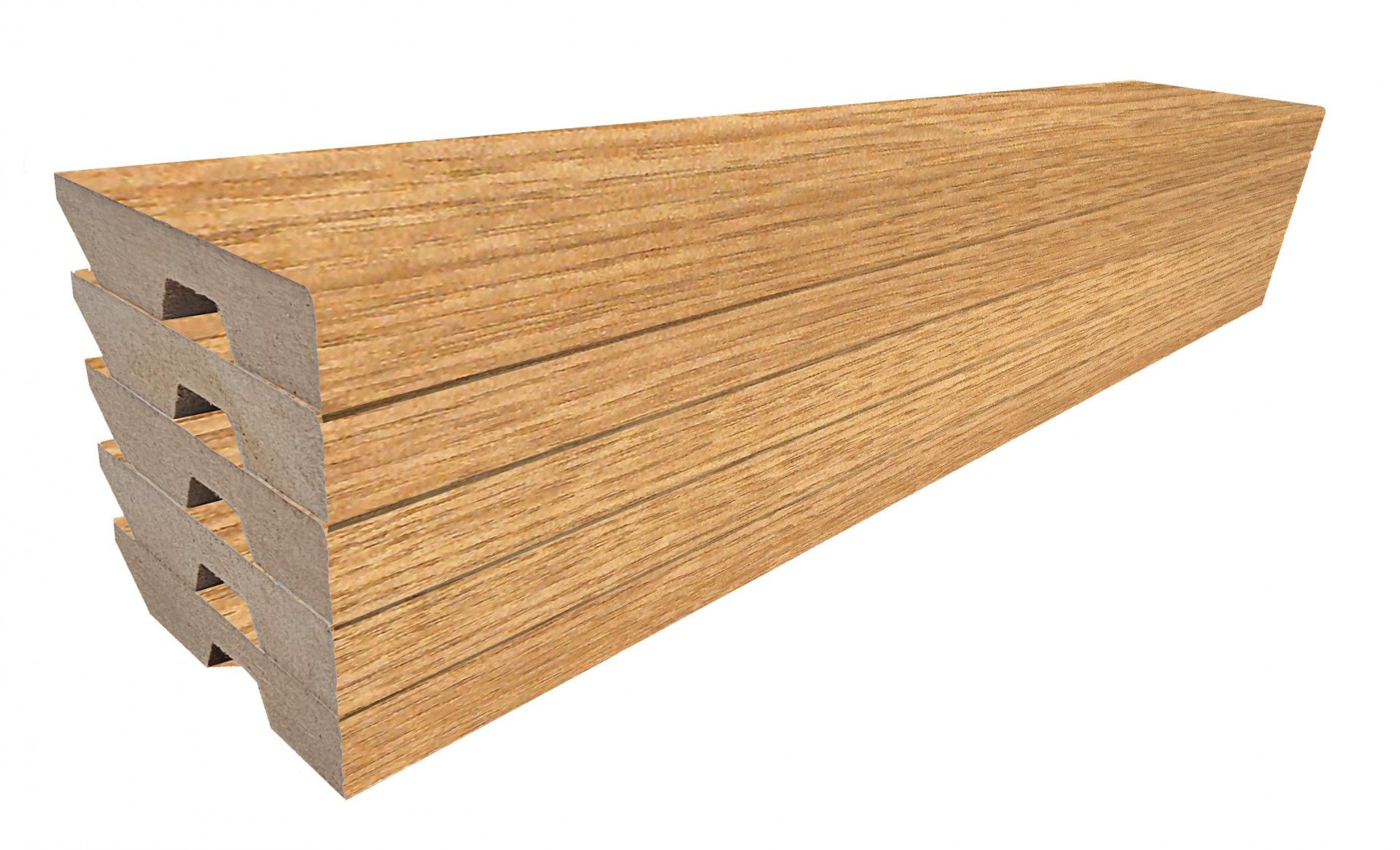 Pack 5 Rodapés Mdf Carvalho 2250x70x14mm