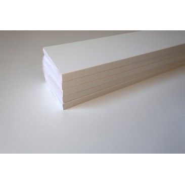 Pack 5 Rodaps PVC Expandido Branco 2500x70x14mm