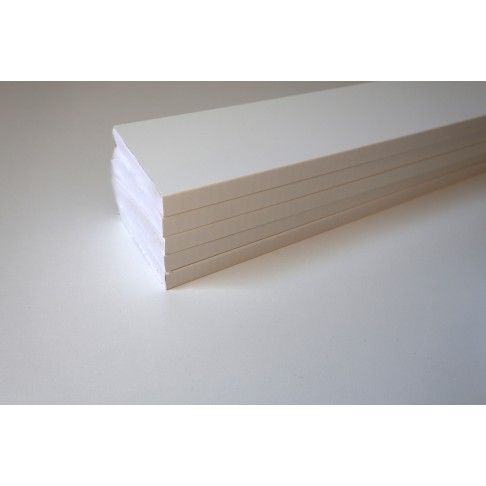 Pack 5 Rodaps PVC Expandido Branco 2500x70x14mm