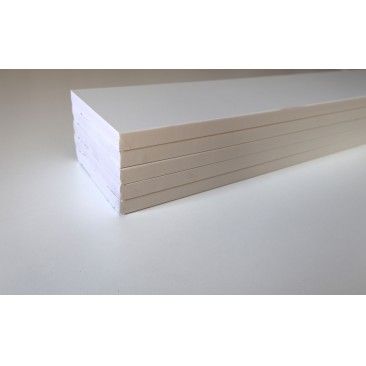 Pack 5 Rodaps PVC Expandido Branco 2500x100x14mm
