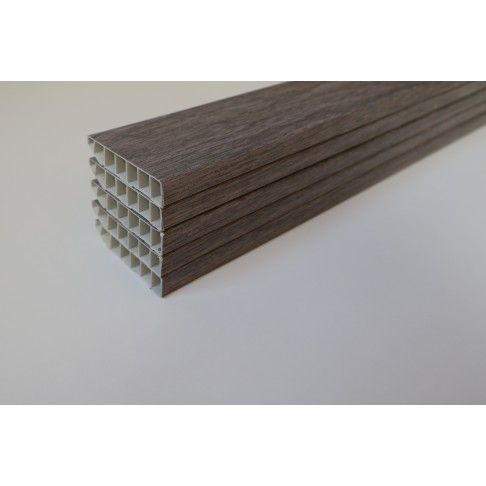 Pack 5 Rodaps PVC Alveolar Carvalho Cinza 2500x70x15mm