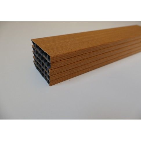 Pack 5 Rodaps PVC Alveolar Carvalho 2500x70x15mm