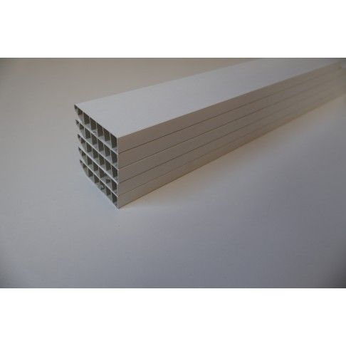 Pack 5 Rodaps PVC Alveolar Branco 2500x70x15mm