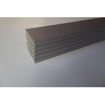 Pack 5 Rodaps PVC Alveolar Alumnio Escovado 2500x70x15mm