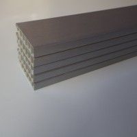 Pack 5 Rodaps PVC Alveolar Alumnio Escovado 2500x70x15mm