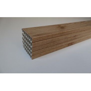 Pack 5 Rodaps PVC Alveolar Carvalho Claro 2500x70x15mm