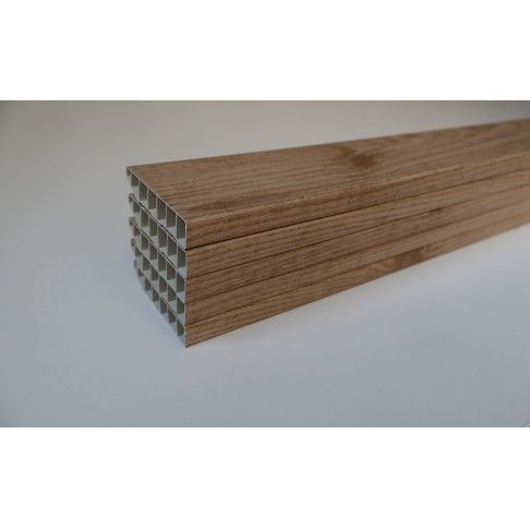 Pack 5 Rodaps PVC Alveolar Carvalho Claro 2500x70x15mm