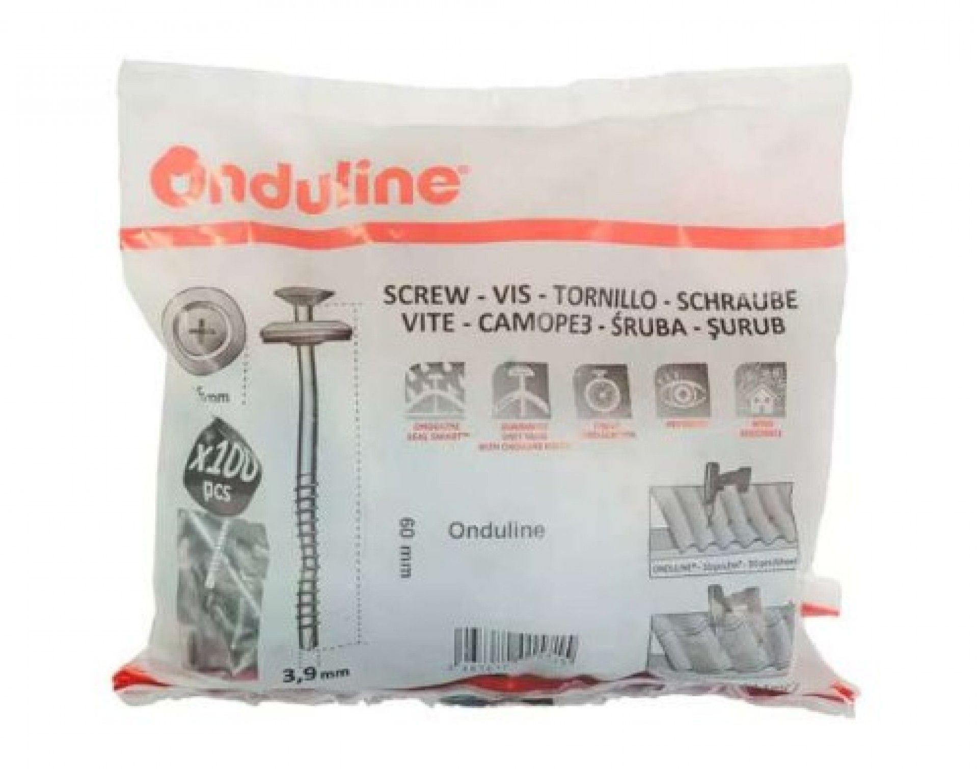 Parafuso Easyfix 3,9x60mm c/Anilha Vermelha 100unid.