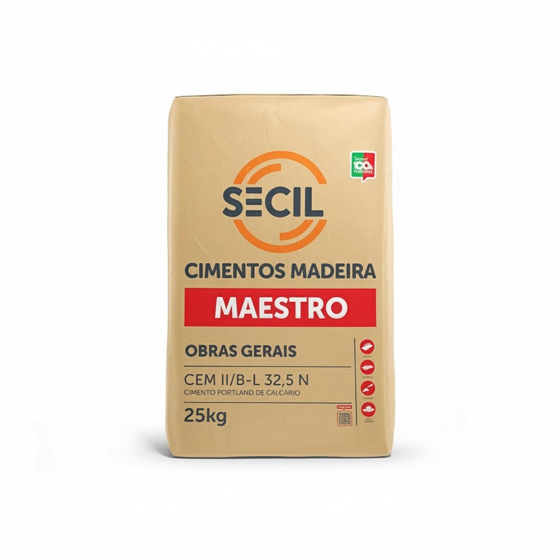 Cimento Madeira Secil Cinza 25kg