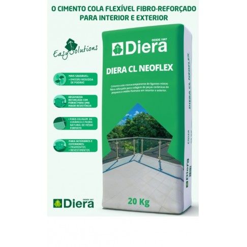 Cimento Cola Diera CL Neoflex Cinza 20kg Cimento Cola Diera CL Neoflex Cinza 20kg