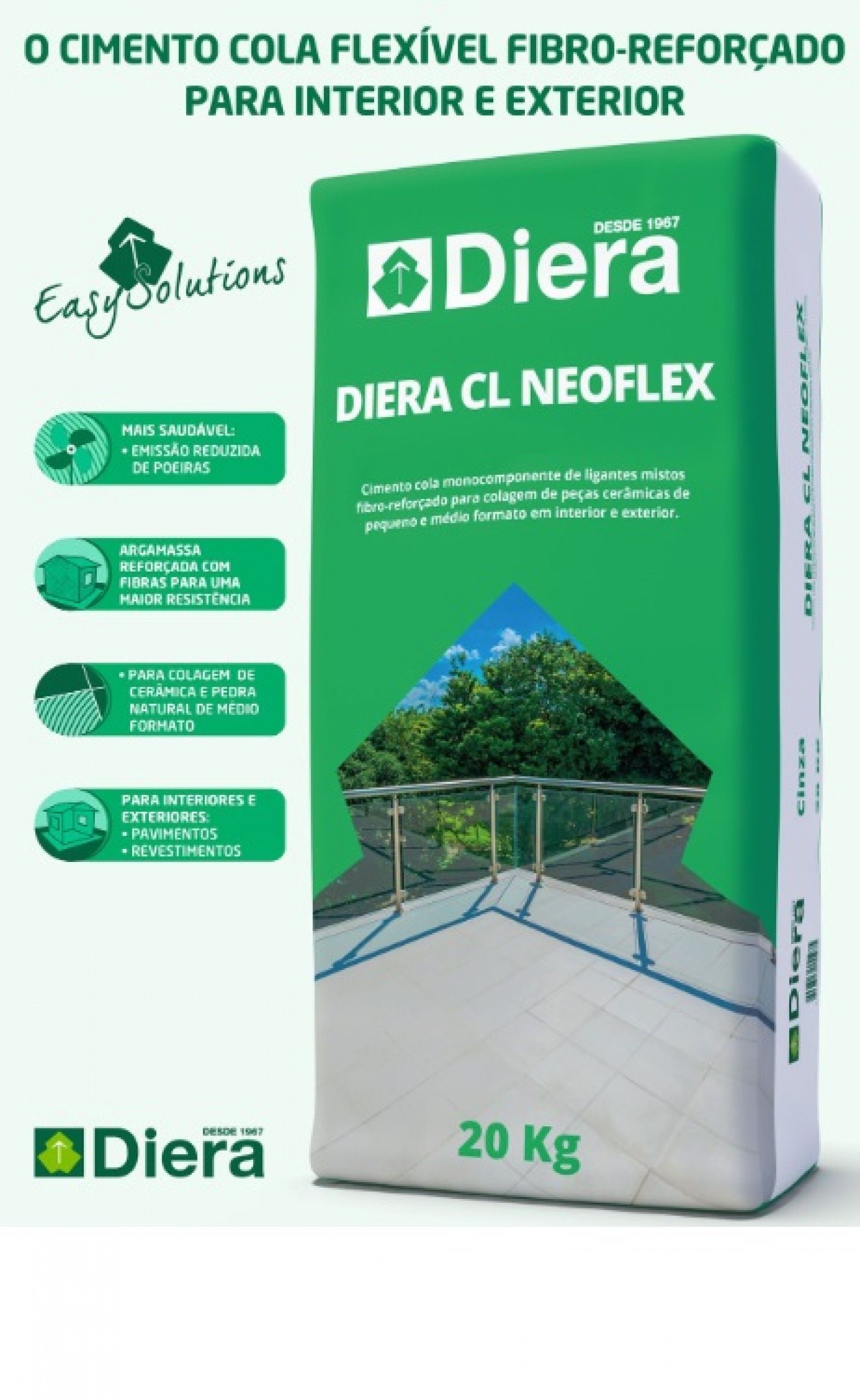 Cimento Cola Diera CL Neoflex Cinza 20kg