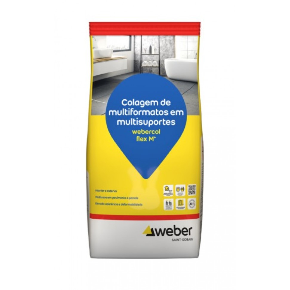 Cimento Cola Webercol Flex M+ Branco 5kg