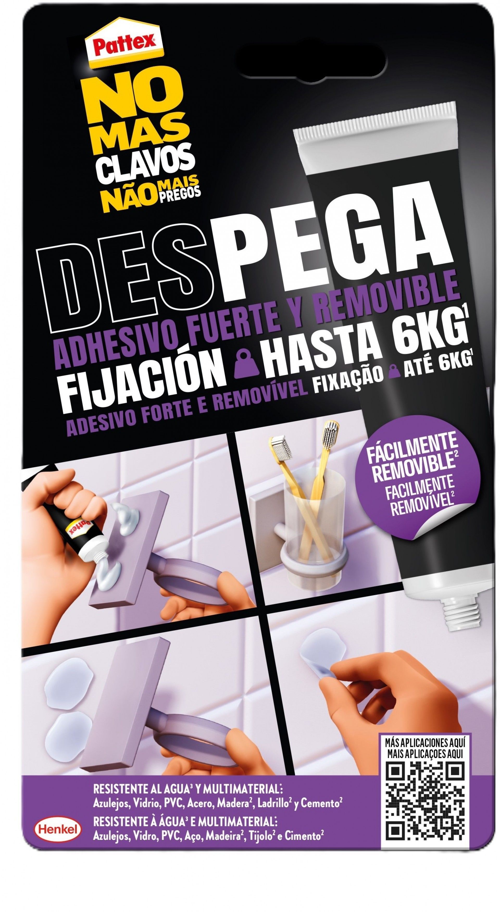 Cola Fixação Pattex Removível 44g
