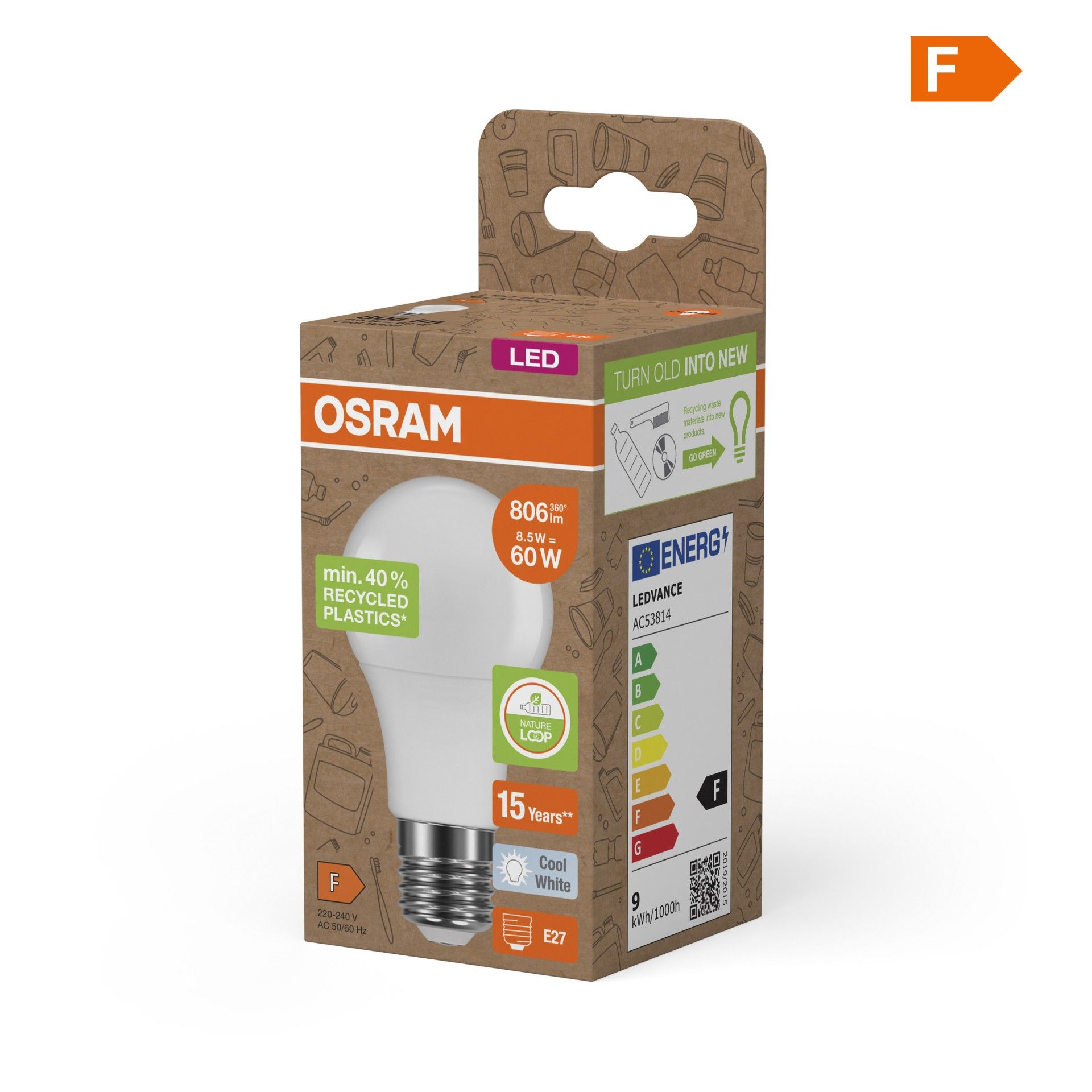 Lâmpada A60 E27 806lm 4000k Nature