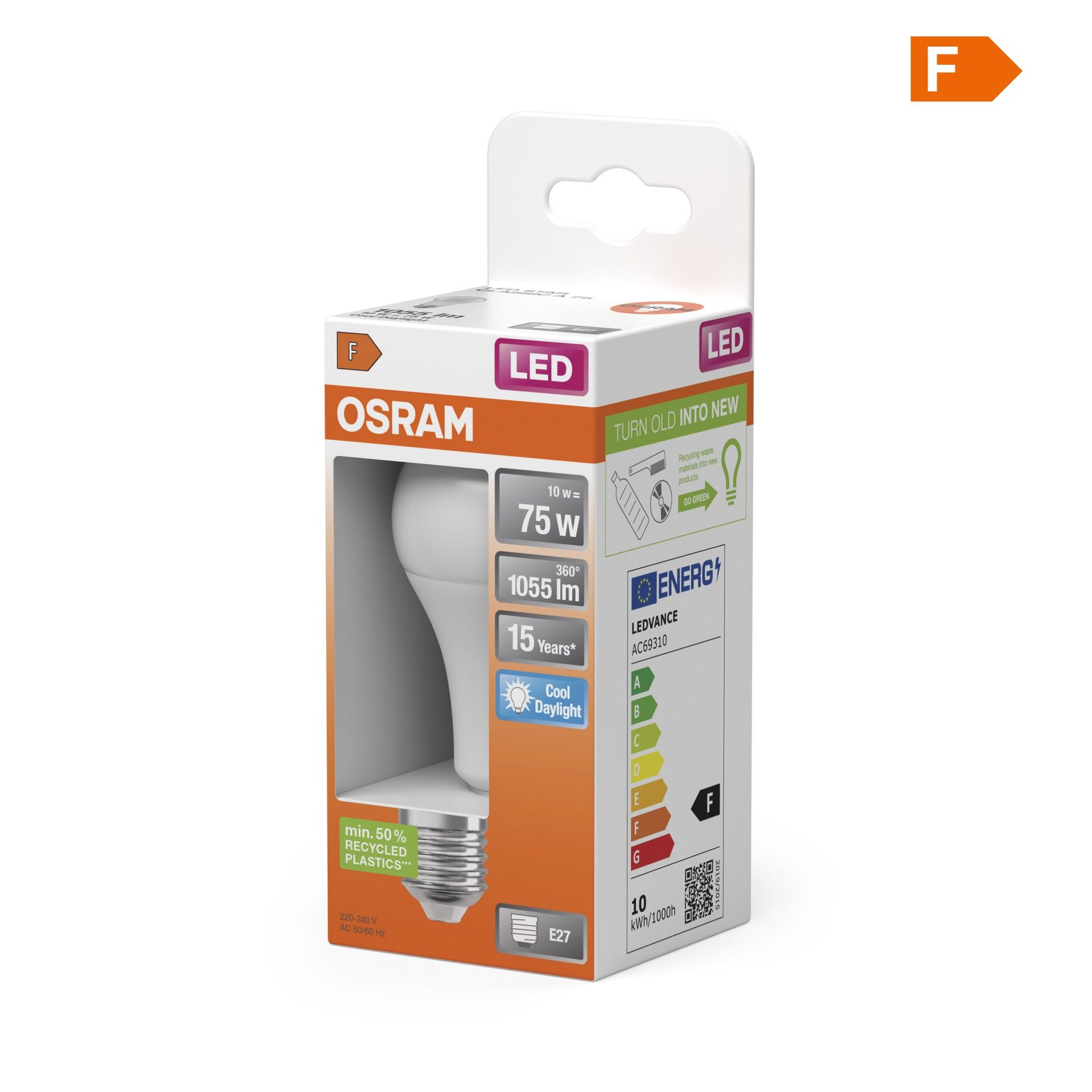 Lâmpada A60 E27 1055lm 6500k 10w