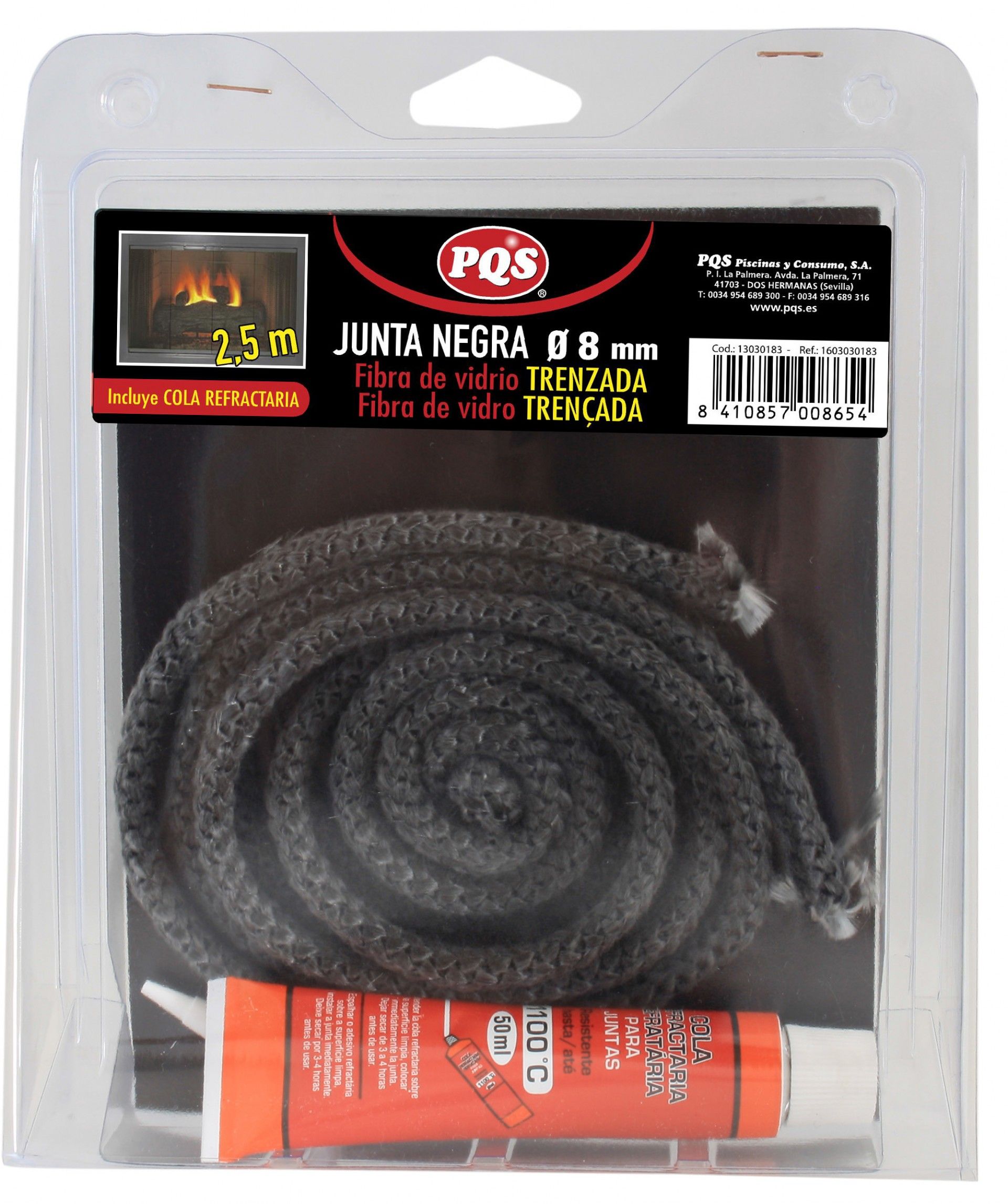 Junta Fibra Vidro para porta 8mm