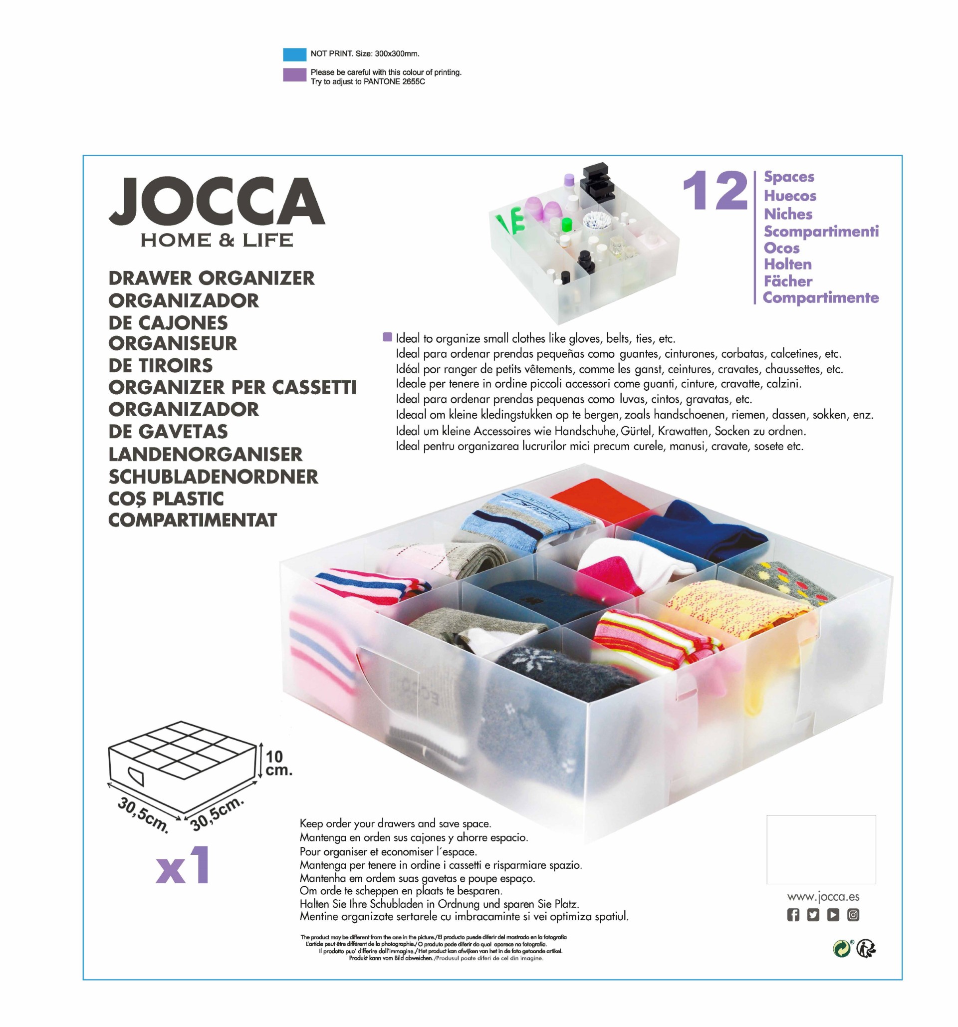 Organizador Gaveta 30.5x30.5x10cm