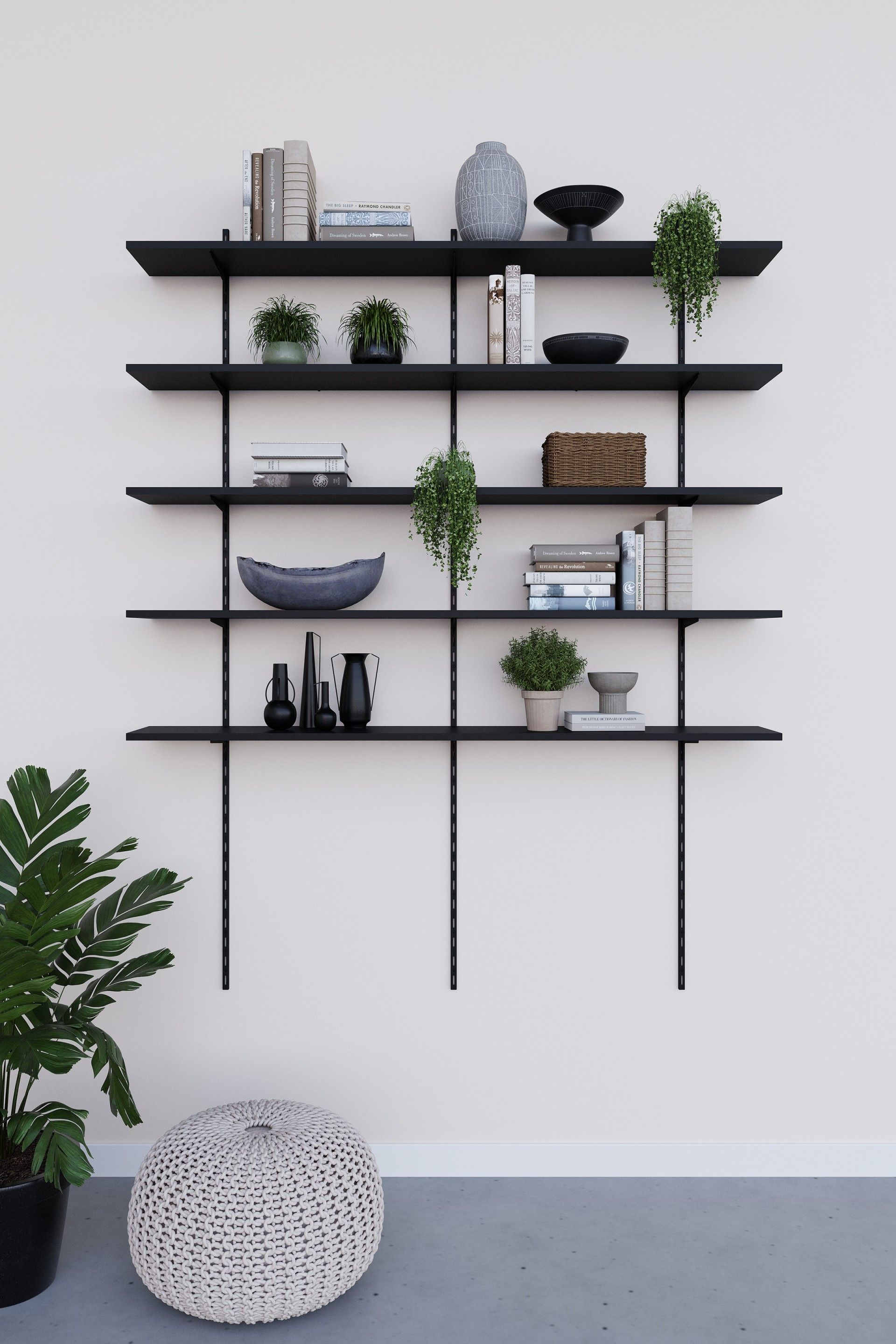 Perfil P/Suporte Simples Preto 50cm 2un