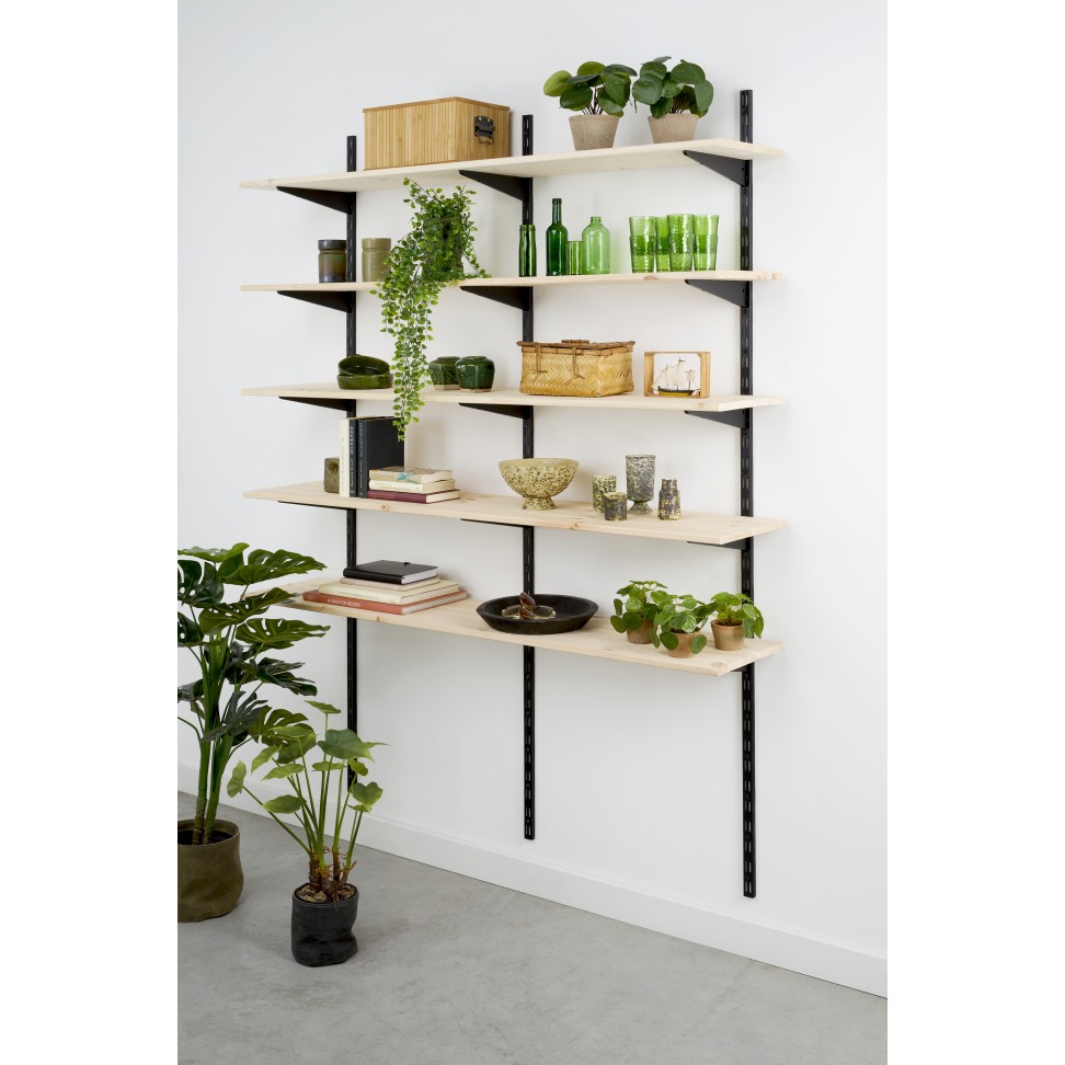 Perfil P/Suporte Duplo Preto 100cm 2un