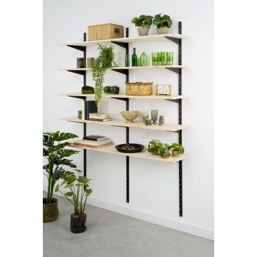 Perfil P/Suporte Duplo Preto 200cm 2un