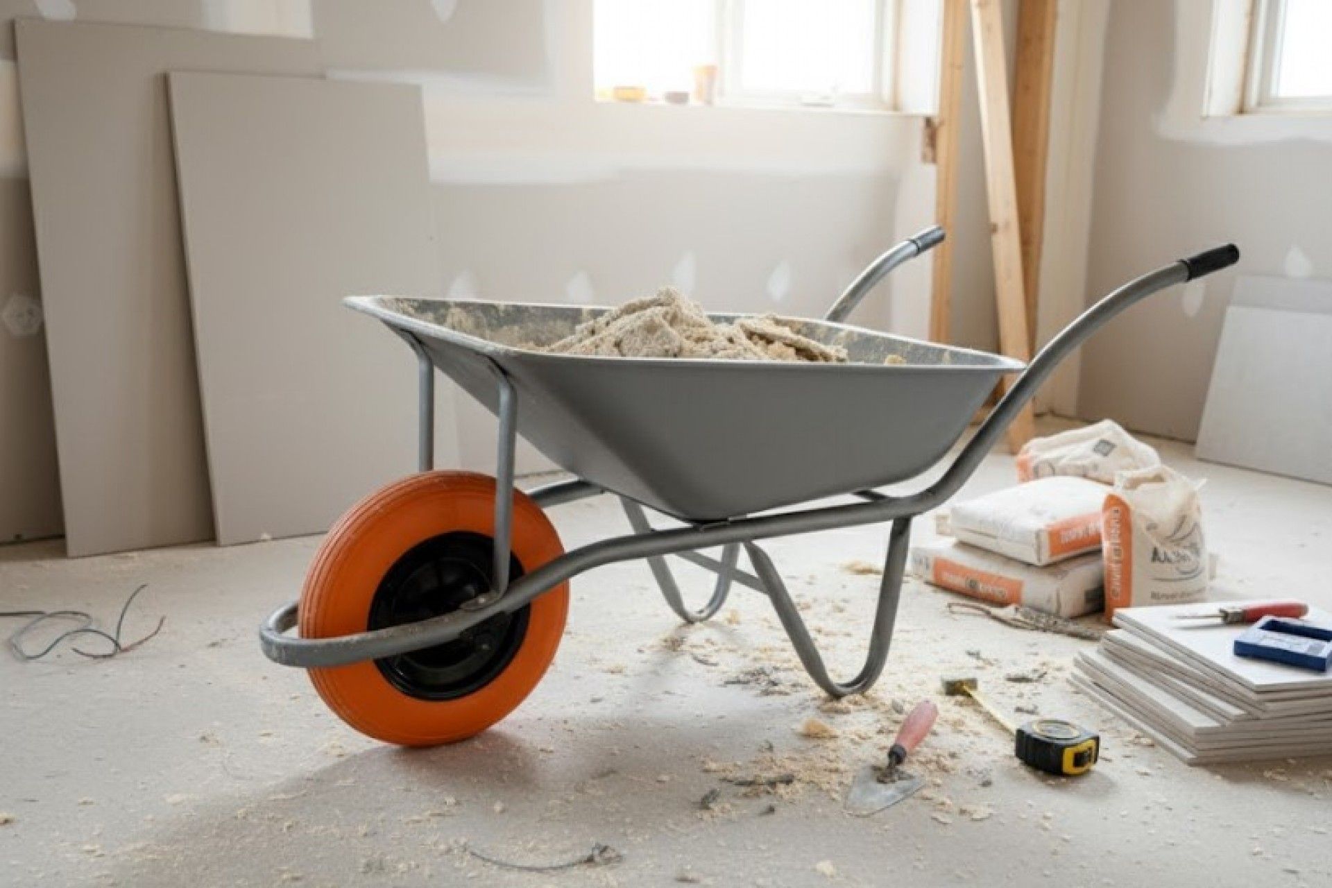 Carro Mão Soldado com roda antifuro 90L