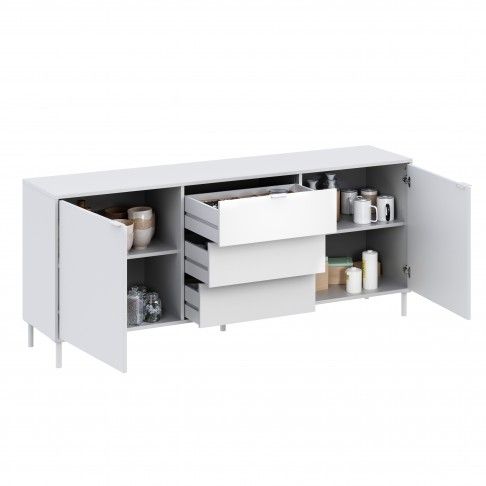 Aparador Chicago 77x180x40cm Branco Aparador Chicago 77x180x40cm Branco