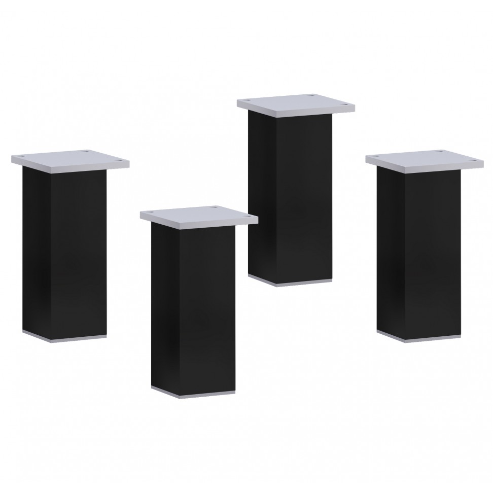 Conjunto de P�s 10x4cm Preto 4 unidades
