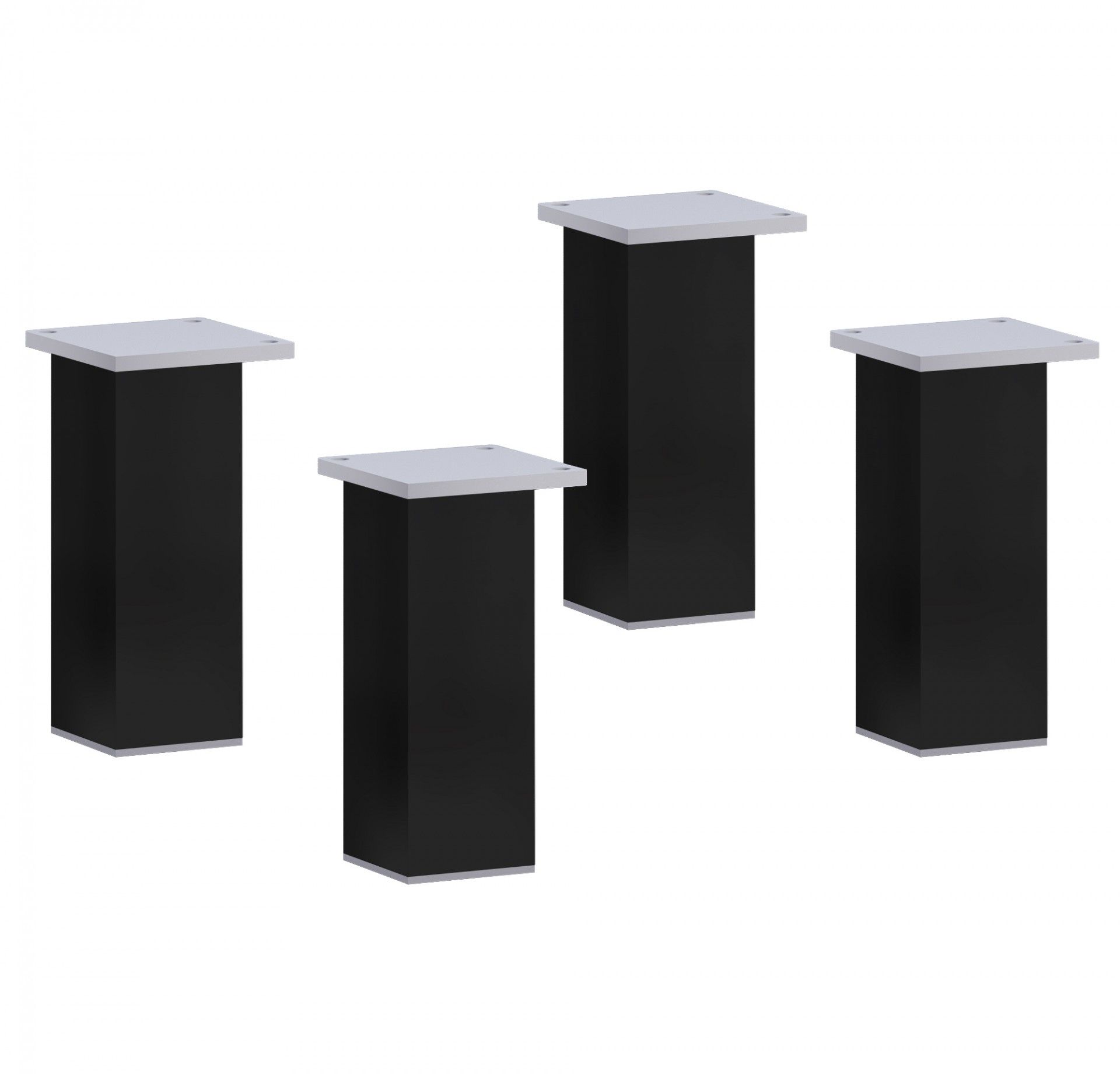 Conjunto de Pés 10x4cm Preto 4 unidades