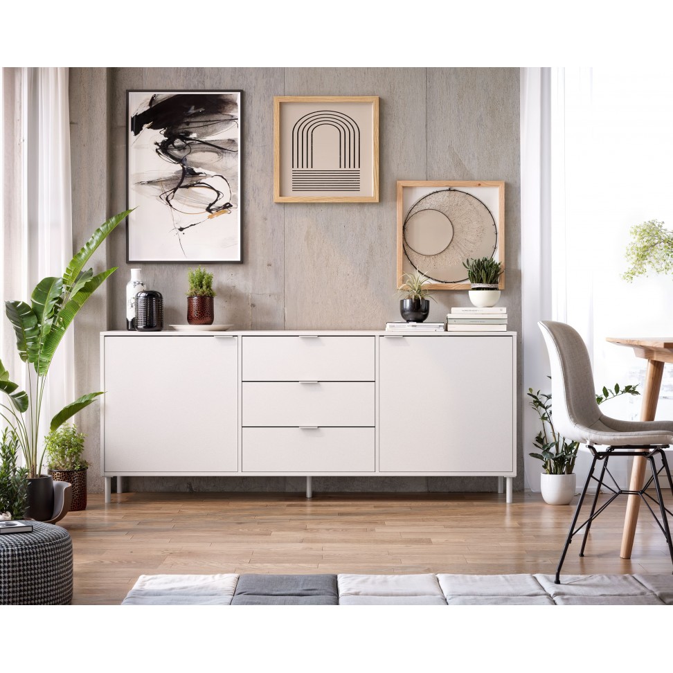 Aparador Chicago 77x180x40cm Branco Aparador Chicago 77x180x40cm Branco