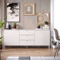 Aparador Chicago 77x180x40cm Branco Aparador Chicago 77x180x40cm Branco