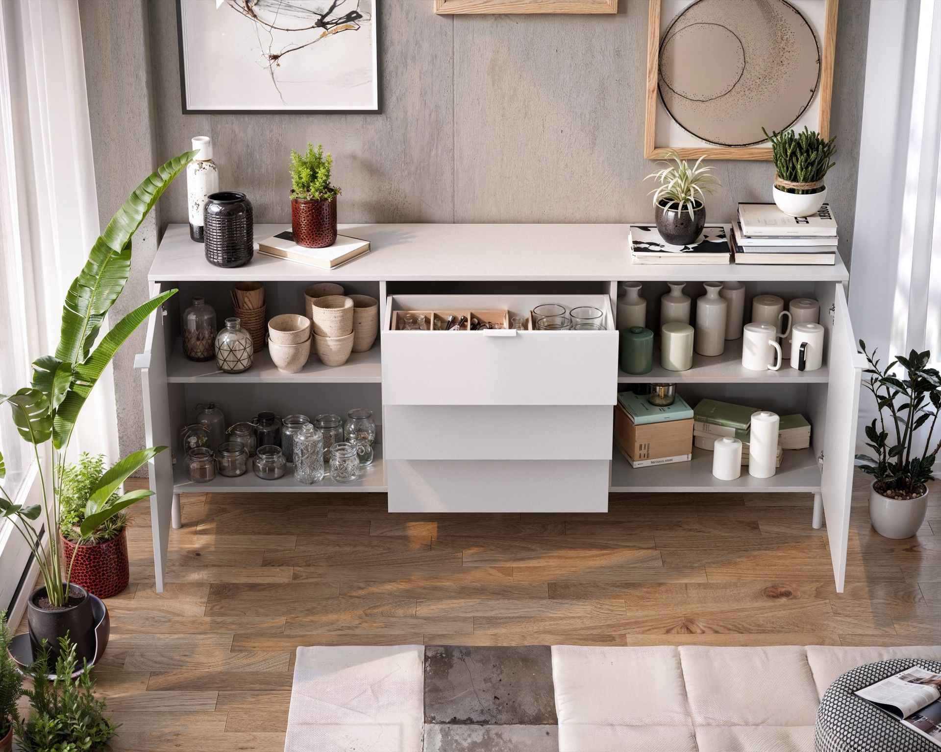 Aparador Chicago 77x180x40cm Branco