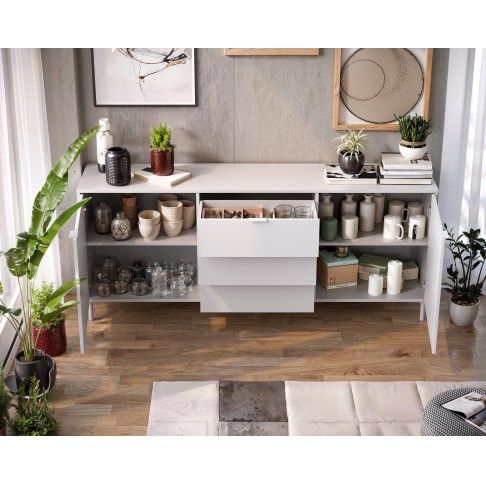 Aparador Chicago 77x180x40cm Branco Aparador Chicago 77x180x40cm Branco