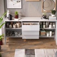 Aparador Chicago 77x180x40cm Branco Aparador Chicago 77x180x40cm Branco