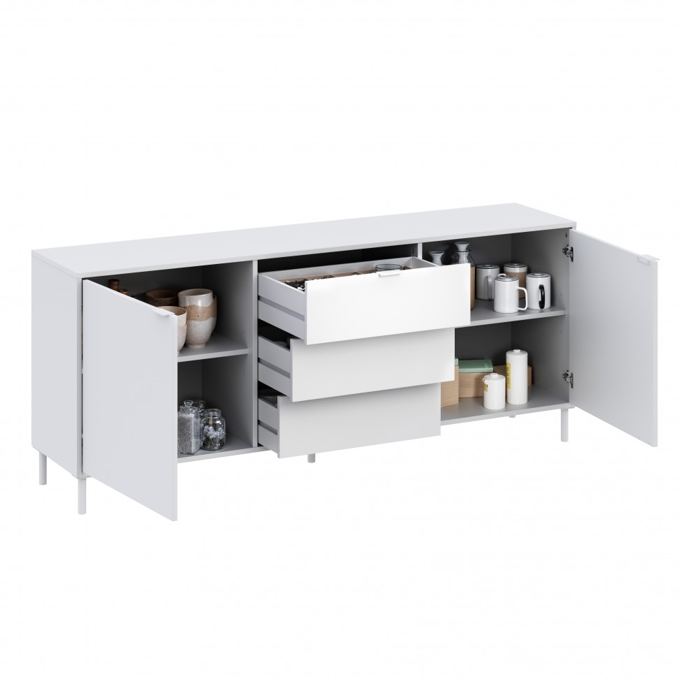 Aparador Chicago 77x180x40cm Branco Aparador Chicago 77x180x40cm Branco