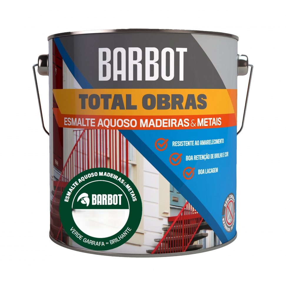 Esmalte Total Obras Aquoso Brilho Verde Garrafa 2,5L Esmalte Total Obras Aquoso Brilho Verde Garrafa 2,5L
