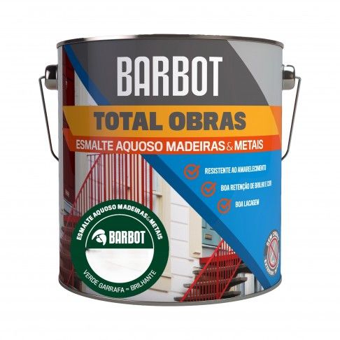 Esmalte Total Obras Aquoso Brilho Verde Garrafa 2,5L
