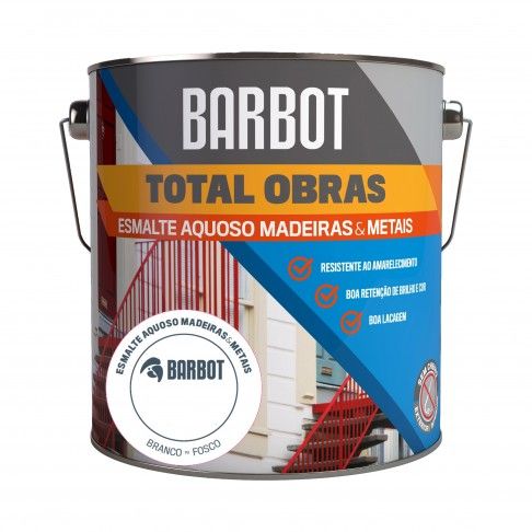 Esmalte Total Obras Aquoso Mate Branco 2,5L Esmalte Total Obras Aquoso Mate Branco 2,5L