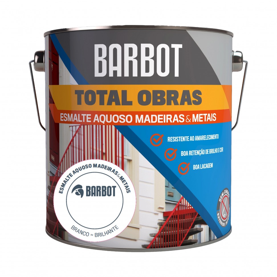 Esmalte Total Obras Aquoso Brilho Branco 2,5L Esmalte Total Obras Aquoso Brilho Branco 2,5L