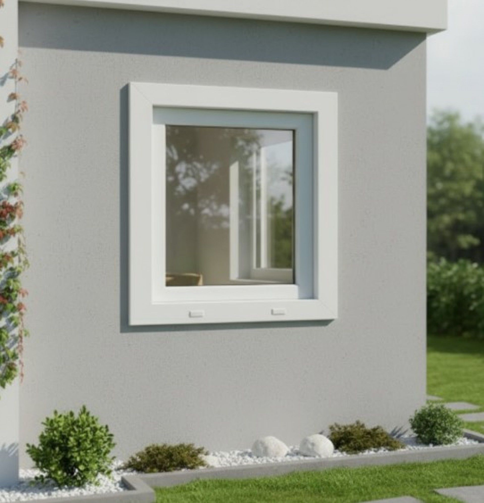 Janela Pvc 60x60 Esquerda Vidro Duplo(4/16/4)