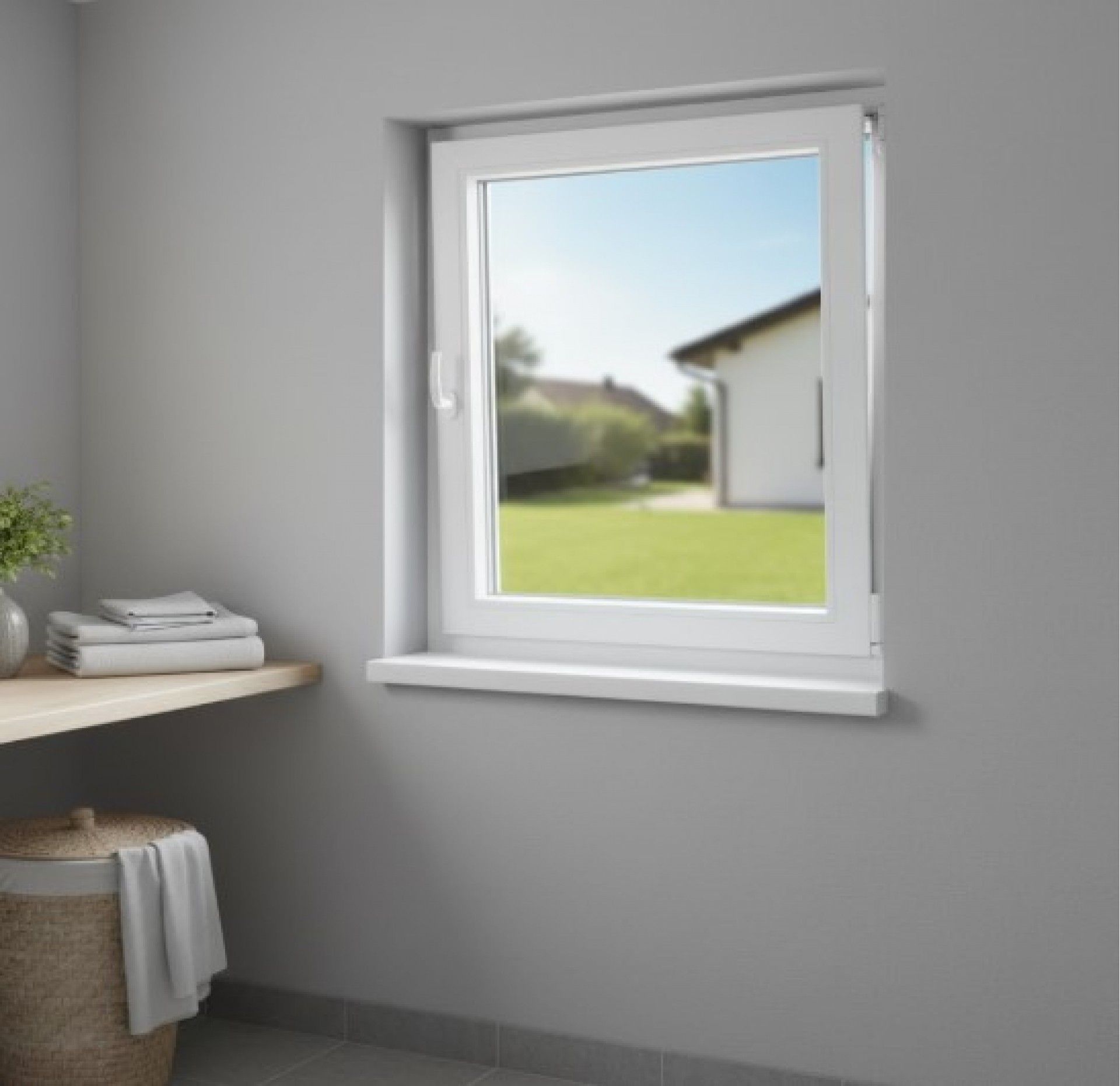 Janela Pvc 75x75 Direita Vidro Duplo (4/16/4)