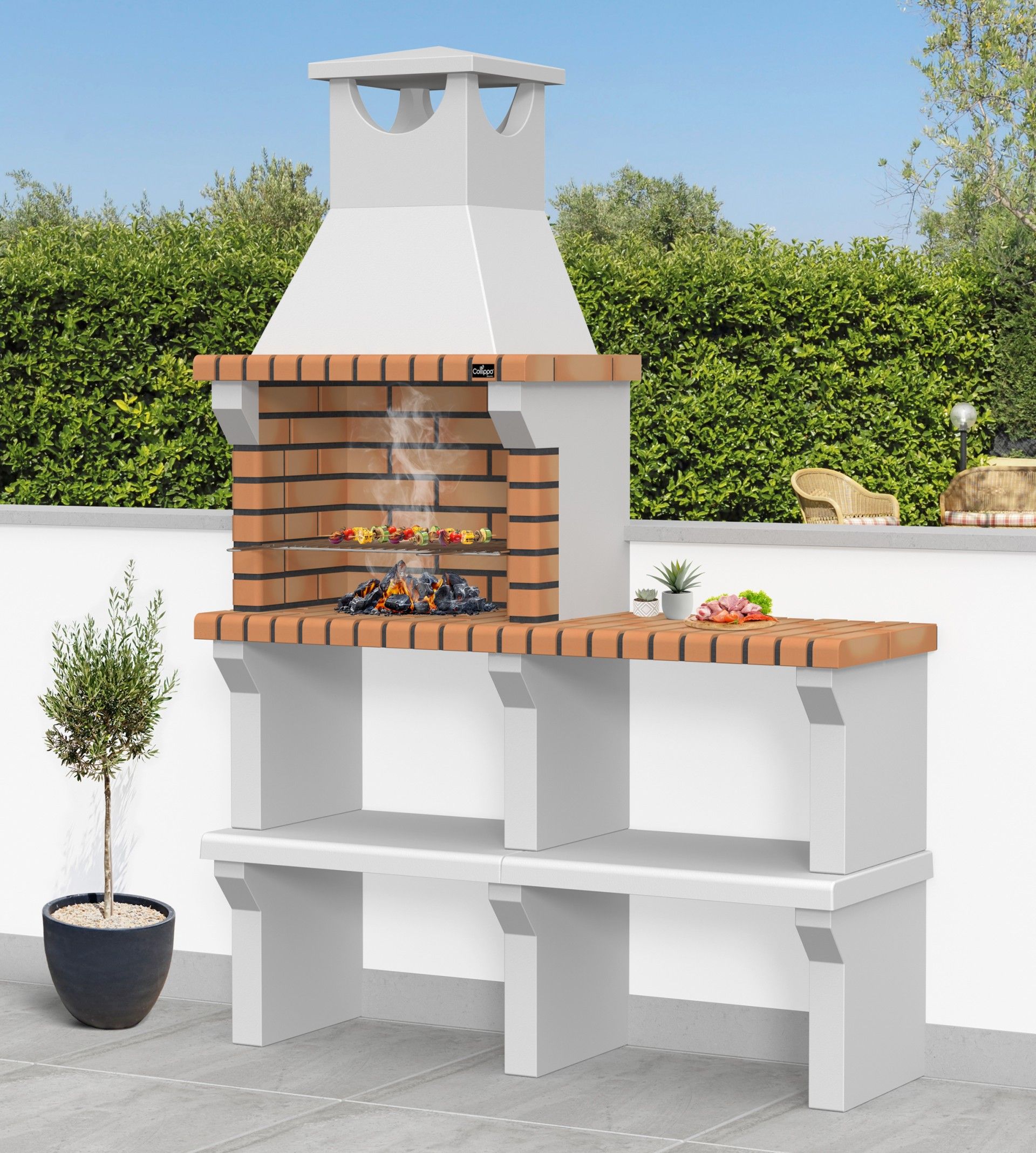 Churrasqueira Vagos com 2 bancadas e com grelhas simples