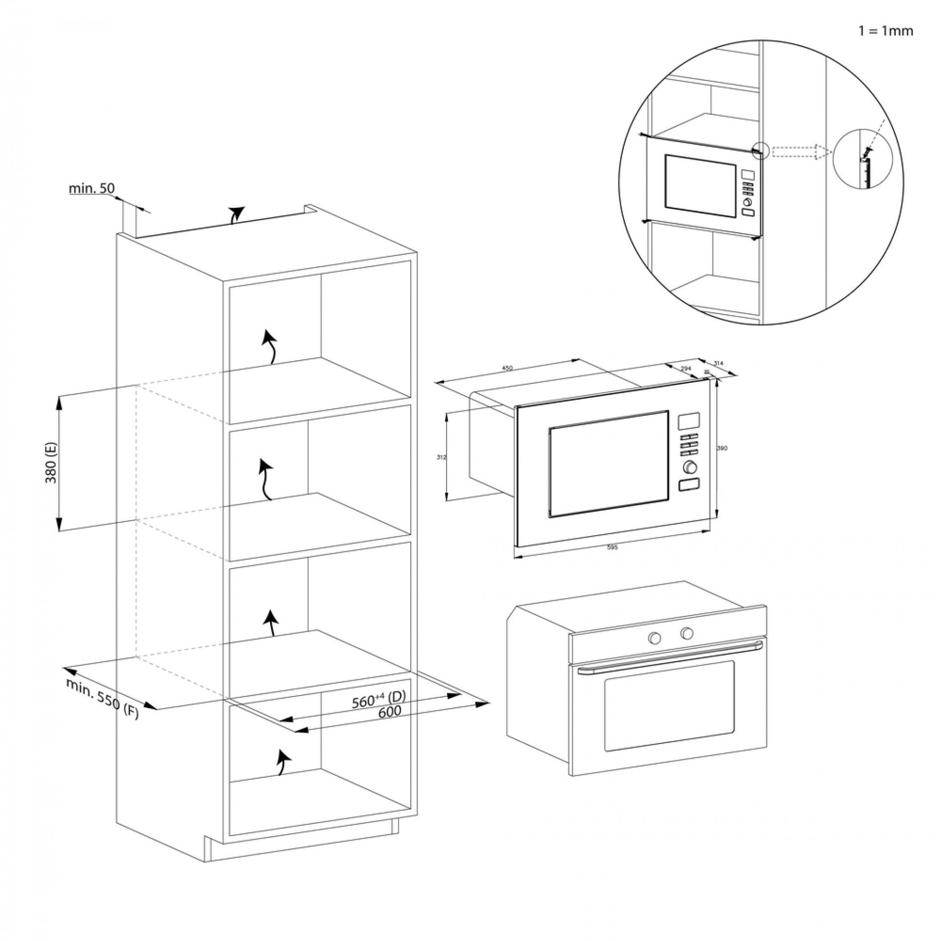 Micro-Ondas Encastre Inox Candy