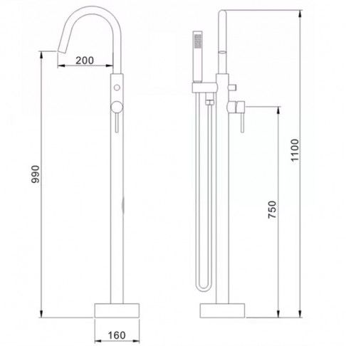 Torneira de Banheira Preta Torneira de Banheira Preta