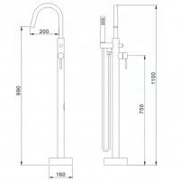 Torneira de Banheira Preta Torneira de Banheira Preta