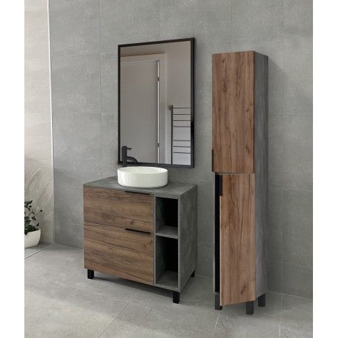 Coluna Blake 170X30X32cm Carvalho/Cinza