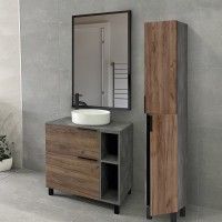 Coluna Blake 170X30X32cm Carvalho/Cinza