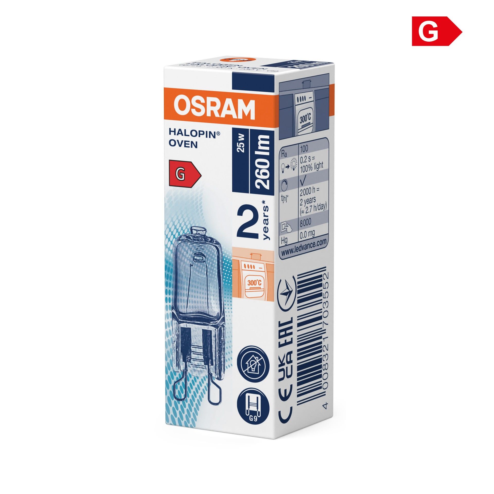 Lâmpada P/forno 25w 230v G9